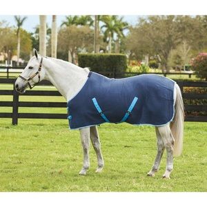NEW w/Tags Knit Horse Sheet Navy Blue 74” Dover